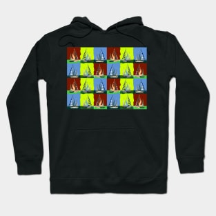 Sail Boats in 1960s retro colors Hoodie